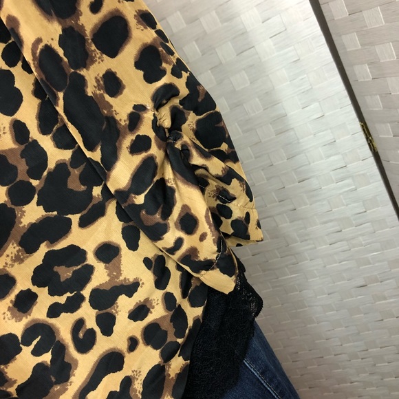 EUC Pearl leopard print jacket 3/4 sleeve Sz L - Picture 5 of 5